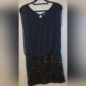 bebe Black Sequin Skirt Set